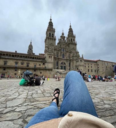 Student relaxing in Italy